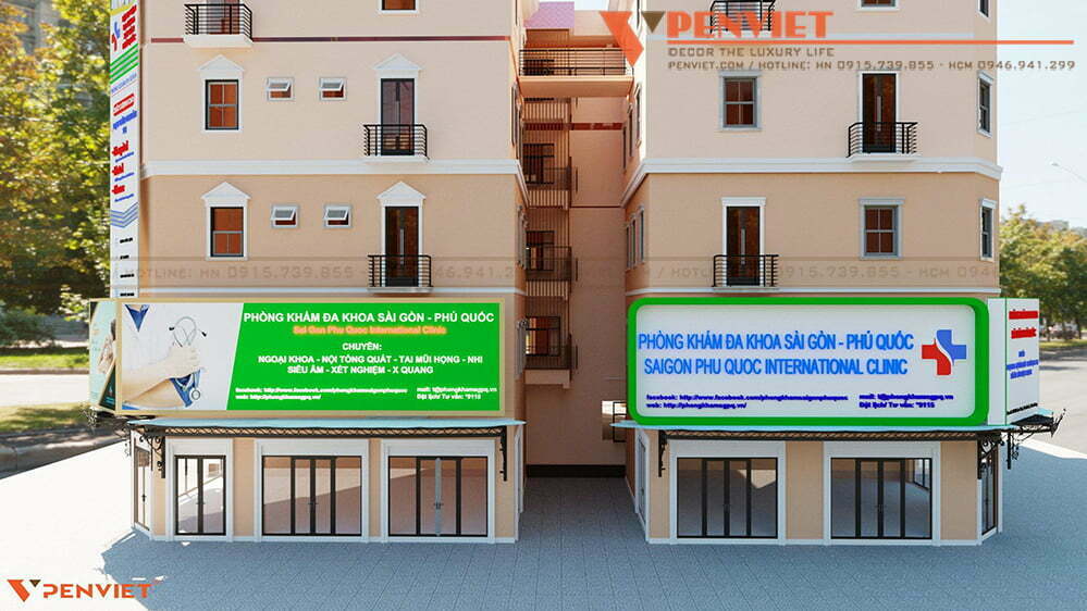 Sử dụng bảng biển cỡ lớn với gam màu xanh và trắng