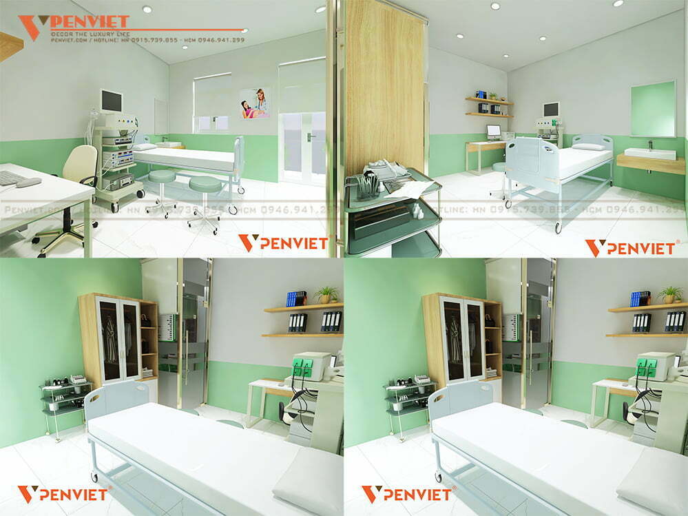 Bố trí nội thất đồng nhất và gam màu xanh nổi bật tạo liên kết