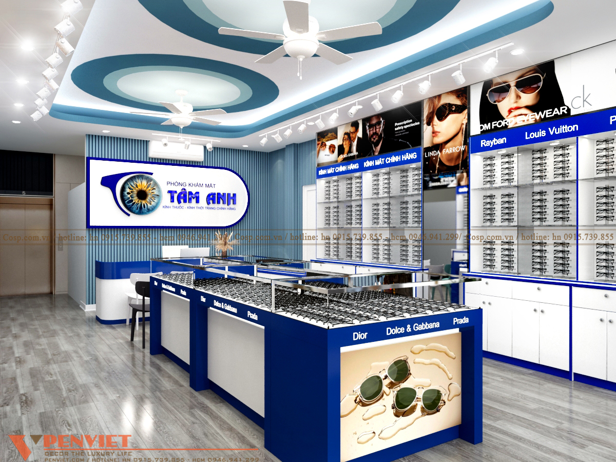 Đảo kính trưng bày tại chính giữa căn phòng