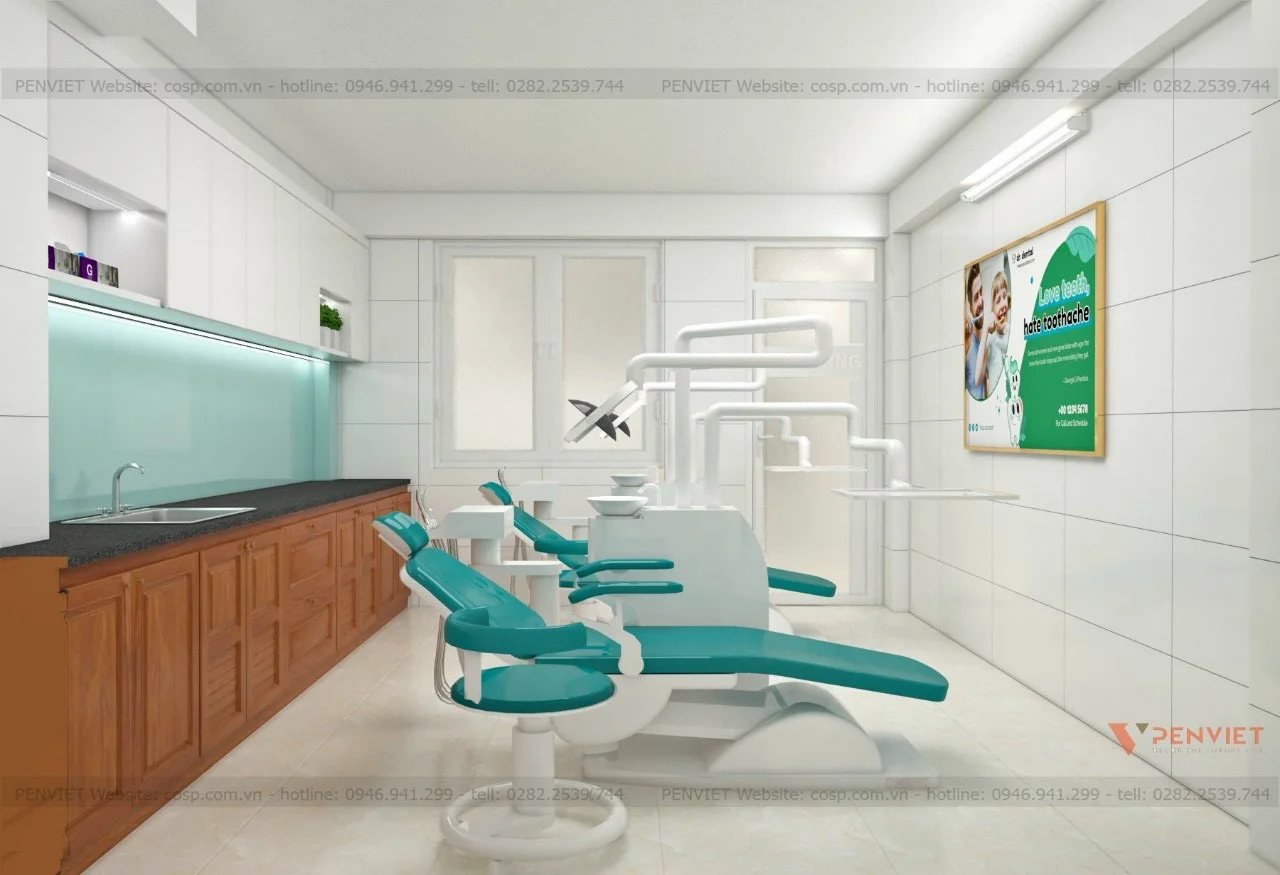 Hệ thống kệ tủ để đựng các vật dụng nha khoa cần thiết