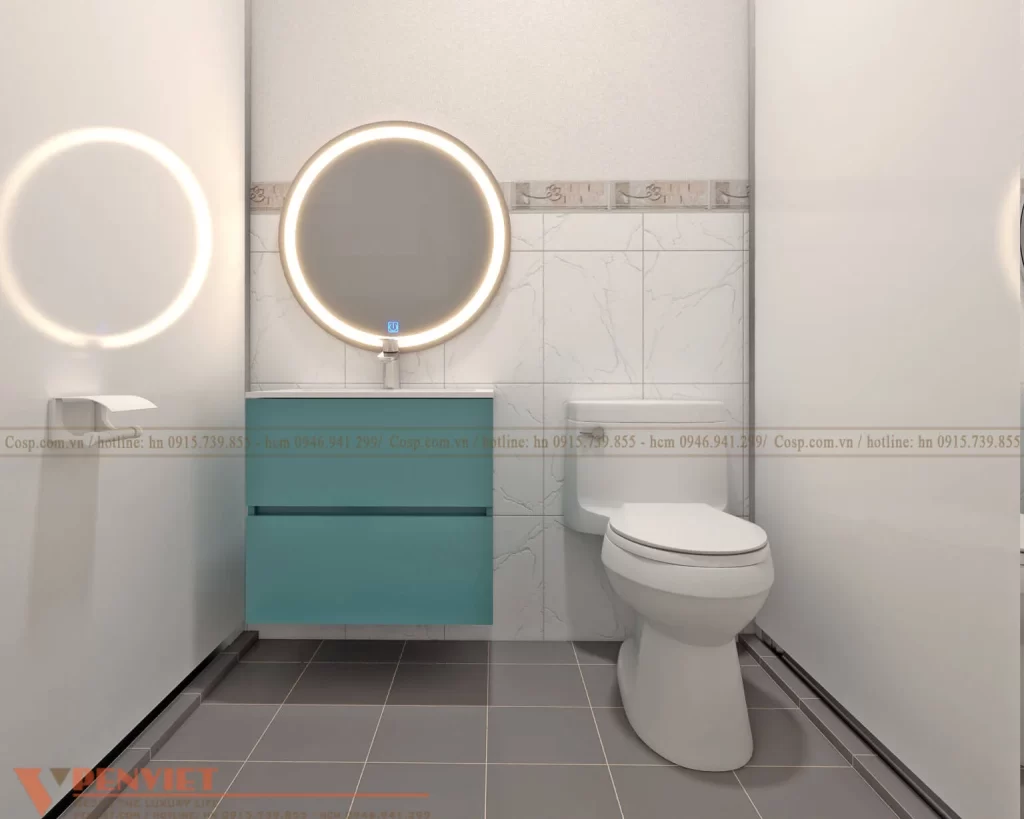 Nhà vệ sinh phòng khám bố trí gọn gàng, sạch sẽ
