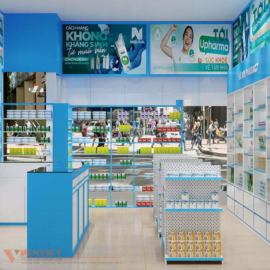 Tranh trang trí ấn tượng phía trên các mẫu giá kệ
