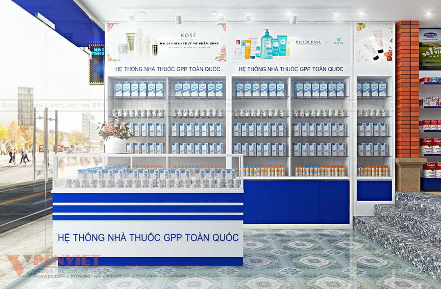 Quầy tư vấn kiểu dáng chữ L hiện đại, bo tròn mềm mại