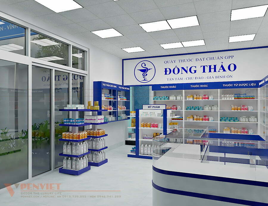 Tủ trưng bày làm từ gỗ MDF chống ẩm bền bỉ