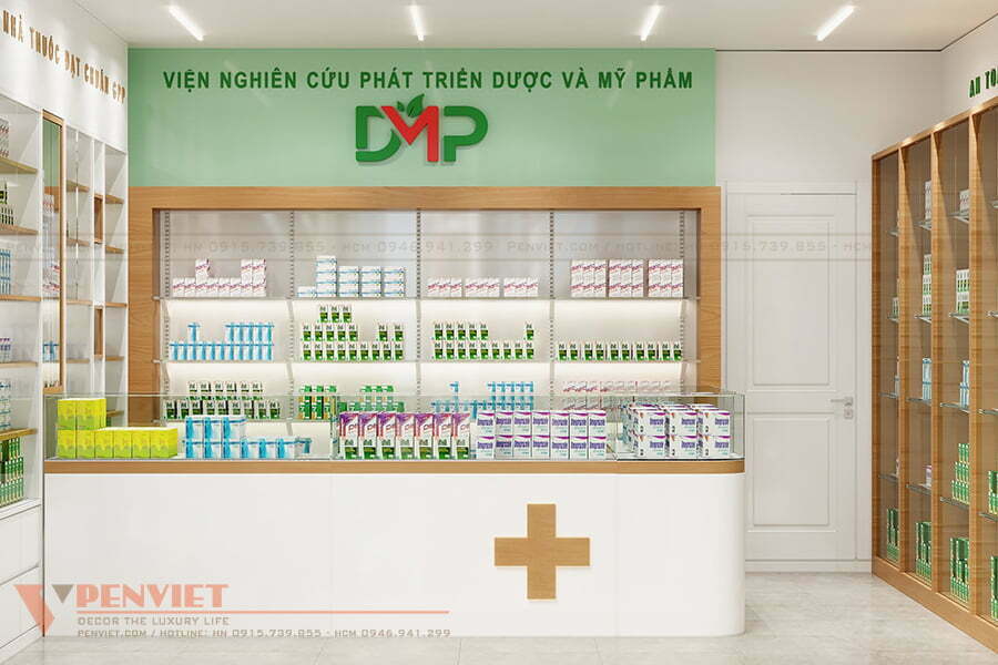 Thiết kế nhà thuốc Viện nghiên cứu phát triển dược và mỹ phẩm